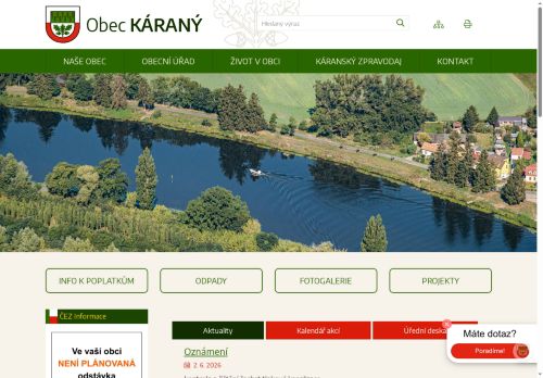Zobrazit webové stránky Obecní úřad Káraný