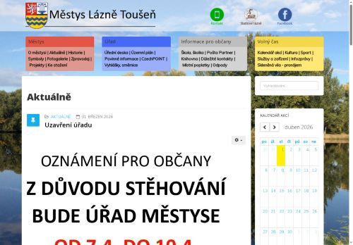 Zobrazit webové stránky Úřad městyse Lázně Toušeň