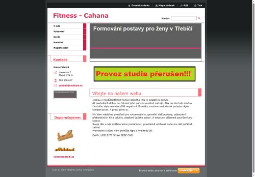 Zobrazit webové stránky Fitness Cahana
