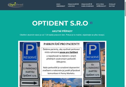 Zobrazit webové stránky Zubní ordinace OptiDent, s.r.o. (pracoviště Karlovarská)