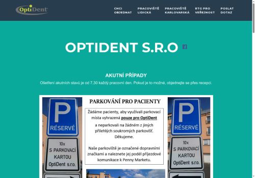 Zobrazit webové stránky Zubní ordinace OptiDent, s.r.o. (pracoviště Karlovarská)