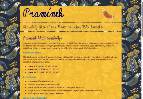 Zobrazit webové stránky Folklórní soubor Pramínek