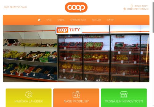 Webové stránky COOP družstvo Plasy, Druztová
