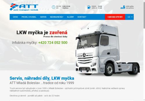 ATT - Auto Transport Technik s.r.o. nabízí práci na pozici Automechanik nákladních vozidel a autobusů v obci Plazy