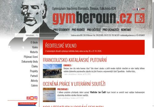 Zobrazit webové stránky Gymnázium Joachima Barranda