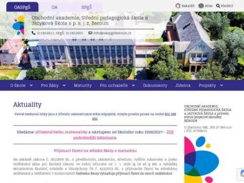 Obchodní akademie, Střední pedagogická škola a Jazyková škola