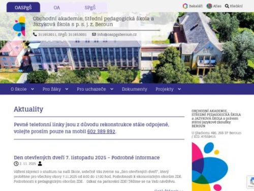 Obchodní akademie, Střední pedagogická škola a Jazyková škola