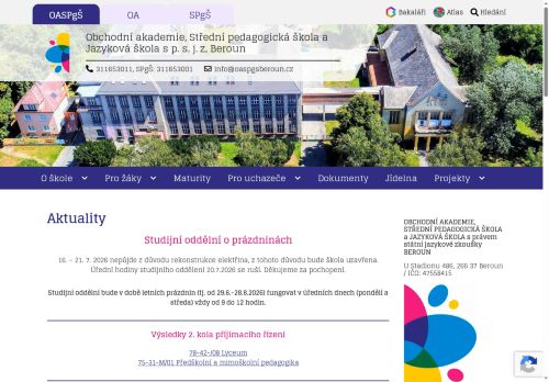 Zobrazit webové stránky Obchodní akademie, Střední pedagogická škola a Jazyková škola