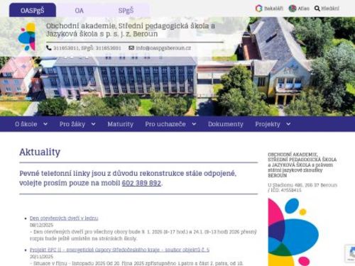 Obchodní akademie, Střední pedagogická škola a Jazyková škola