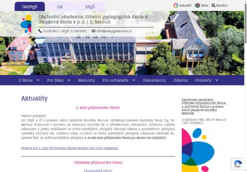 Obchodní akademie, Střední pedagogická škola a Jazyková škola s právem státní jazykové zkoušky, Beroun, U Stadionu 486 nabízí práci na pozici Učitel německého jazyka v obci Beroun