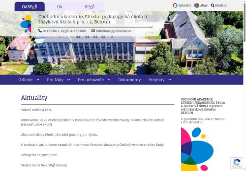 Zobrazit webové stránky Obchodní akademie, Střední pedagogická škola a Jazyková škola