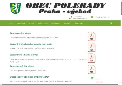 Zobrazit webové stránky Obecní úřad Polerady