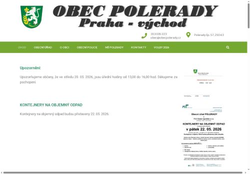 Zobrazit webové stránky Obecní úřad Polerady