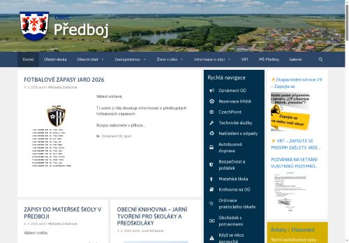 Zobrazit webové stránky Obecní úřad Předboj