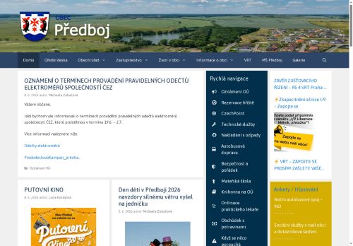 Zobrazit webové stránky Obecní úřad Předboj