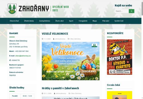 Zobrazit webové stránky Obecní úřad Zahořany