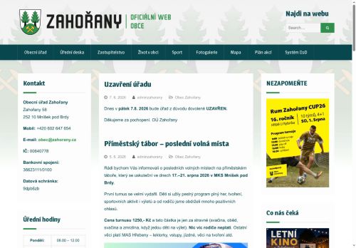 Zobrazit webové stránky Obecní úřad Zahořany