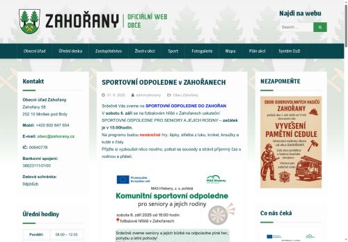 Zobrazit webové stránky Obecní úřad Zahořany