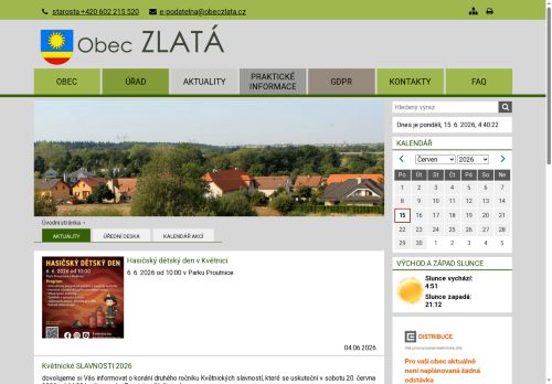 Zobrazit webové stránky Obecní úřad Zlatá