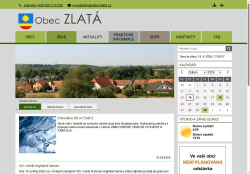 Zobrazit webové stránky Obecní úřad Zlatá