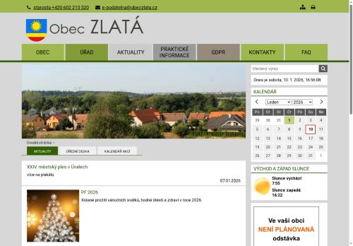 Zobrazit webové stránky Obecní úřad Zlatá