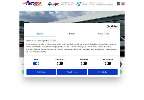 Webové stránky Autostop, spol. s r. o., Rakovník