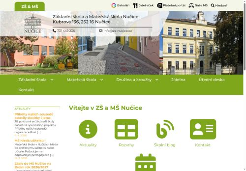 Základní škola a Mateřská škola Nučice, okres Praha-západ, příspěvková organizace nabízí práci na pozici hlavní kuchař/ka (m/ž) v obci Nučice