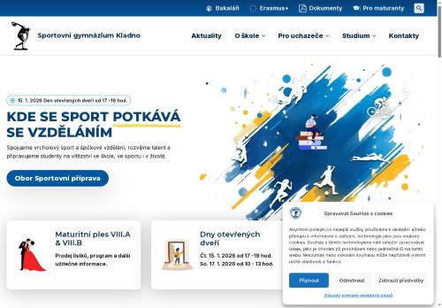 Webové stránky Sportovní gymnázium a Gymnázium,Kladno,Plzeňská 3103, Kladno