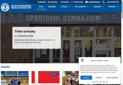 Webové stránky Sportovní gymnázium a Gymnázium,Kladno,Plzeňská 3103, Kladno