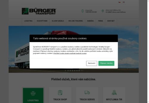 Webové stránky BÜRGER Transport s.r.o., Libice nad Cidlinou