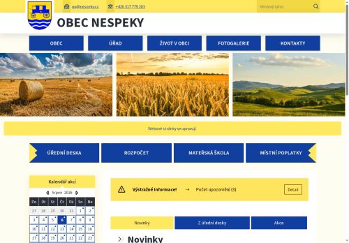 Zobrazit webové stránky Obecní úřad Nespeky