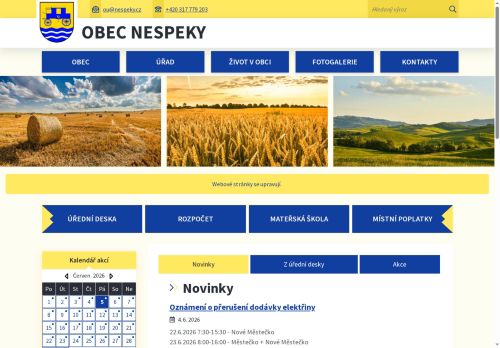 Zobrazit webové stránky Obecní úřad Nespeky
