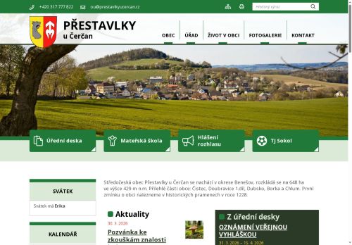 Zobrazit webové stránky Obecní úřad Přestavlky u Čerčan