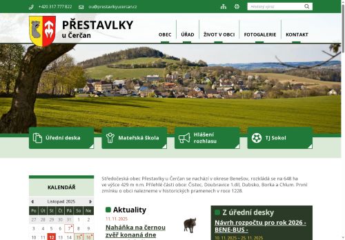 Zobrazit webové stránky Obecní úřad Přestavlky u Čerčan