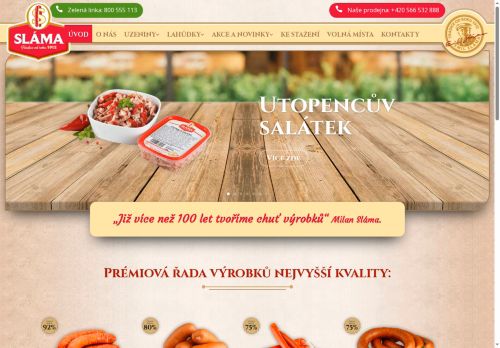 Webové stránky Uzenářství a lahůdky Sláma s.r.o., Velká Bíteš