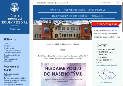 Webové stránky Středisko komplexní sociální péče o.p.s., Kladno