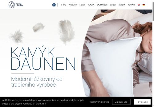 Webové stránky Kamýk Daunen s.r.o., Kamýk nad Vltavou