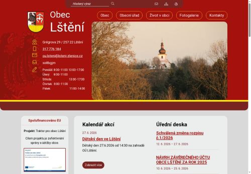 Zobrazit webové stránky Obecní úřad Lštění