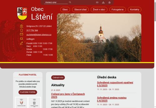Zobrazit webové stránky Obecní úřad Lštění