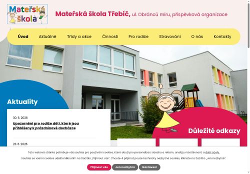 Zobrazit webové stránky Mateřská škola Třebíč, ul. Obránců míru