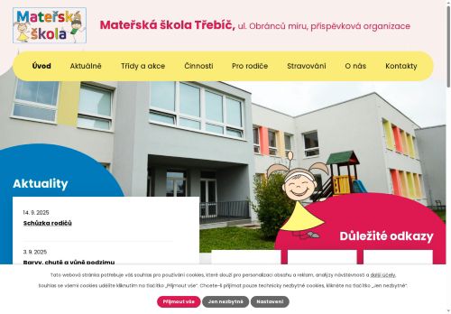 Zobrazit webové stránky Mateřská škola Třebíč, ul. Obránců míru