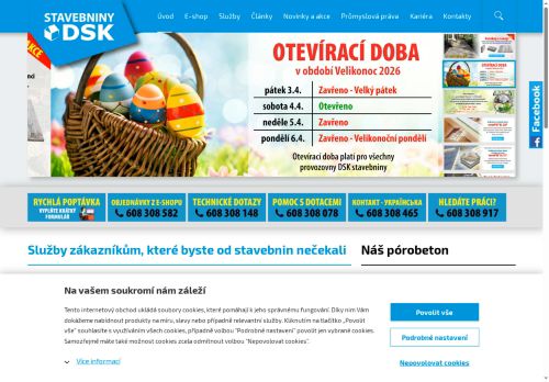 Webové stránky DSK stavebniny s.r.o., Mnichovo Hradiště
