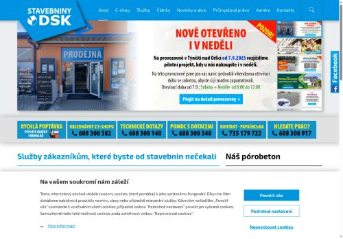DSK stavebniny s.r.o. nabízí práci na pozici Skladník v DSK stavebninách v obci Mnichovo Hradiště