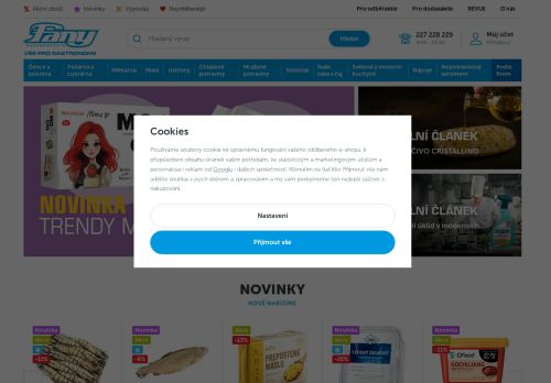Webové stránky FANY Gastroservis s.r.o., Vestec