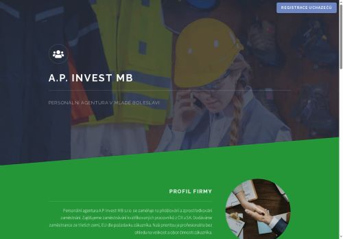 A.P.Invest MB s.r.o. nabízí práci na pozici Obsluha strojů na výrobu a zpracování výrobků z plastu v obci Mladá Boleslav