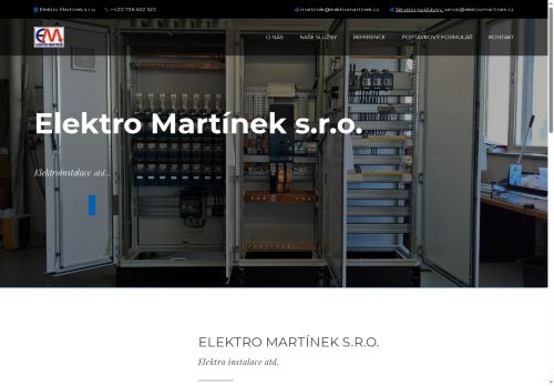 Webové stránky ELEKTRO MARTÍNEK s.r.o., Kolín