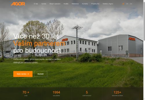 Webové stránky Agor Tech spol. s r.o., Sádek