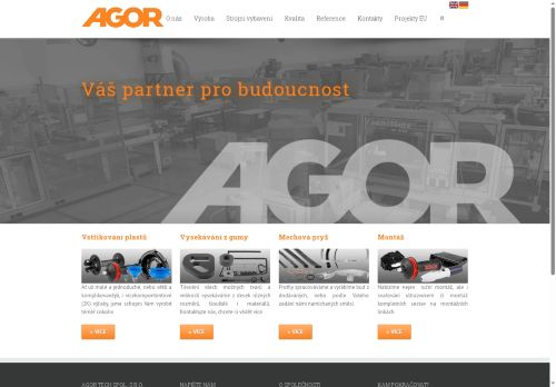 Webové stránky Agor Tech spol. s r.o., Sádek