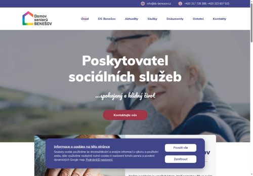 Webové stránky Domov seniorů Benešov, poskytovatel sociálních služeb, Benešov