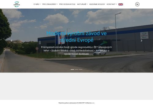 Webové stránky rPET InWaste, s.r.o., Rosice